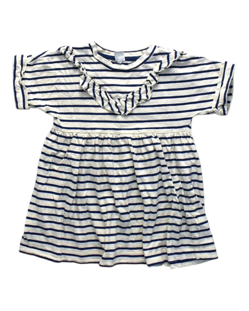 A Navy Short Sleeve Dresses from Petit Bateau in size 5T for girl. (Front View)