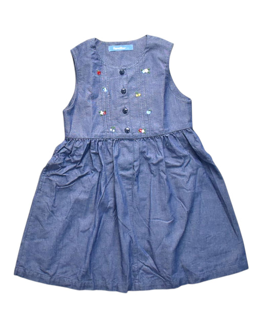A Blue Sleeveless Dresses from Familiar in size 5T for girl. (Front View)