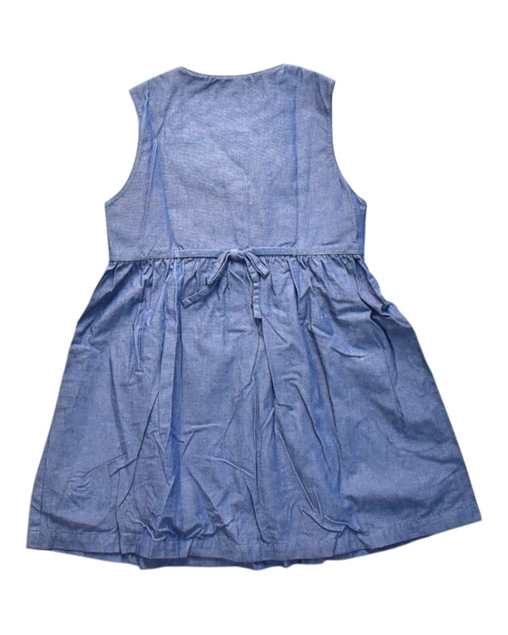 A Blue Sleeveless Dresses from Familiar in size 5T for girl. (Back View)