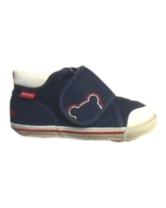 A Navy Sneakers from Miki House in size 12-18M for boy. (Front View)