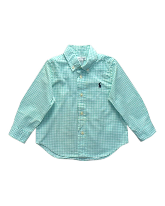 A Blue Long Sleeve Shirts from Ralph Lauren in size 12-18M for boy. (Front View)