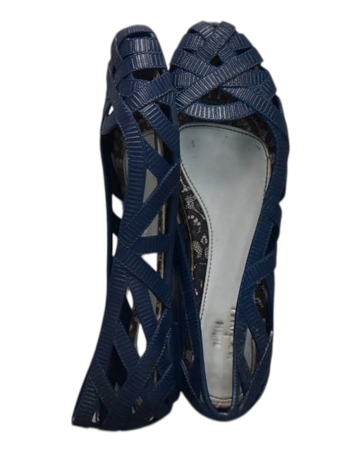 A Blue Flats from Mini Melissa Jason Wu in size 12Y for women. (Front View)