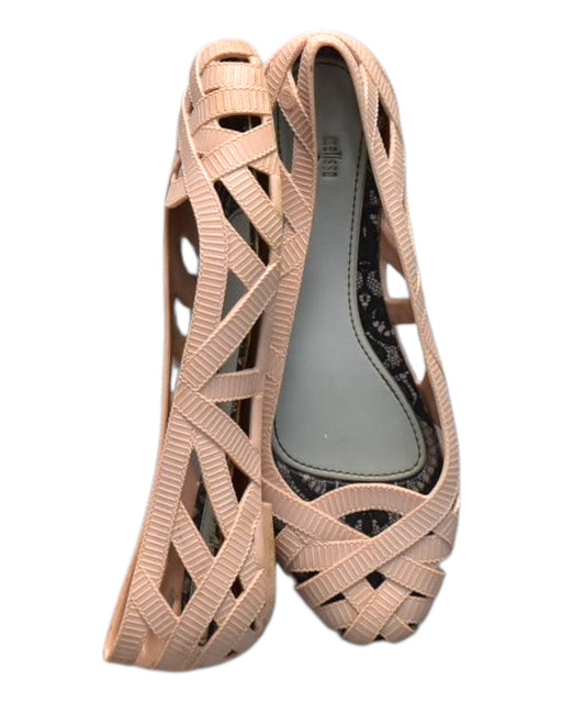 A Peach Flats from Mini Melissa Jason Wu in size 12Y for women. (Front View)
