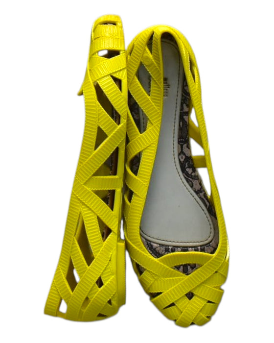 A Yellow Flats from Mini Melissa Jason Wu in size 12Y for women. (Front View)