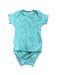 A Teal Short Sleeve Bodysuits from Oeteo in size 3-6M for neutral. (Front View)