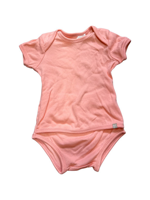 A Peach Short Sleeve Bodysuits from Oeteo in size 3-6M for girl. (Front View)