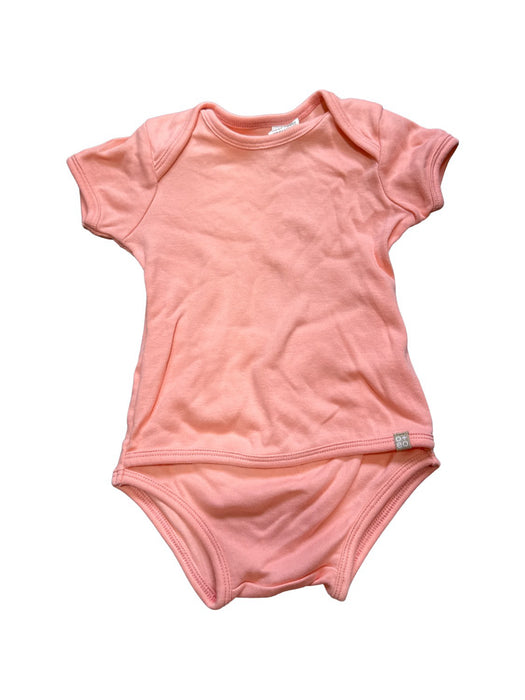 A Peach Short Sleeve Bodysuits from Oeteo in size 3-6M for girl. (Front View)