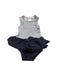 A Navy Sleeveless Rompers from Seed in size 3-6M for girl. (Front View)