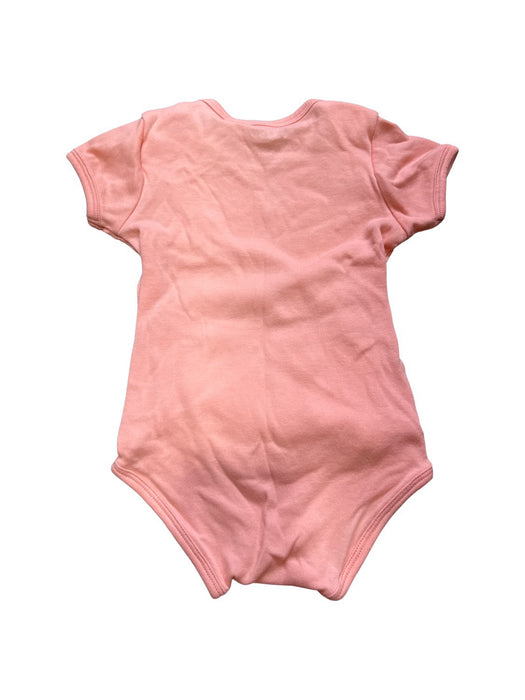 A Peach Short Sleeve Bodysuits from Oeteo in size 3-6M for girl. (Back View)