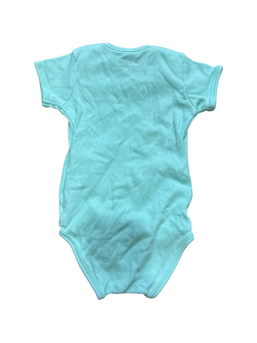 A Teal Short Sleeve Bodysuits from Oeteo in size 3-6M for neutral. (Back View)