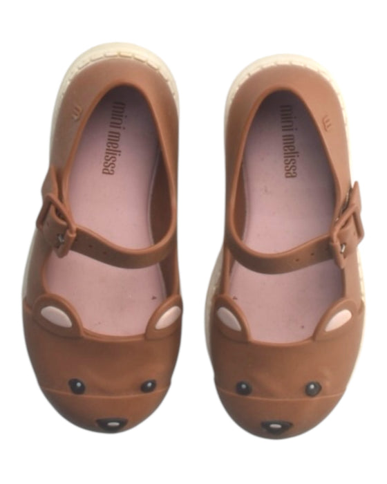 A Brown Flats from Mini Melissa in size 3T for girl. (Back View)