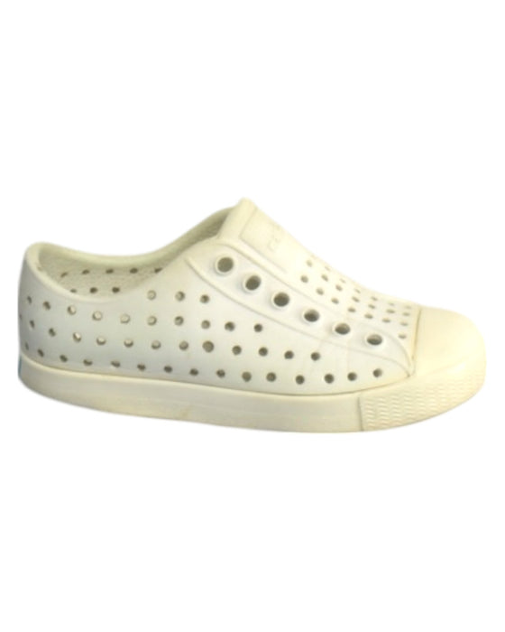 A White Slip Ons from Native Shoes in size 18-24M for boy. (Front View)