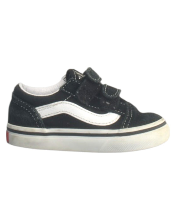 A Black Sneakers from Vans in size 12-18M for boy. (Front View)