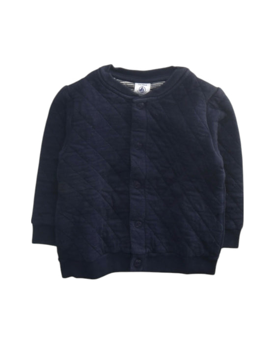 A Navy Puffer/Quilted Jackets from Petit Bateau in size 2T for boy. (Front View)