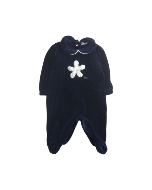 A Navy Onesies from Nanan in size 0-3M for boy. (Front View)