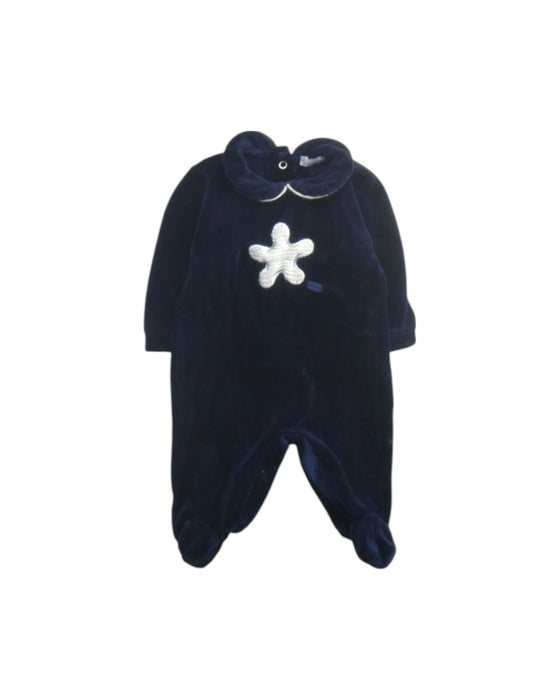 A Navy Onesies from Nanan in size 0-3M for boy. (Front View)