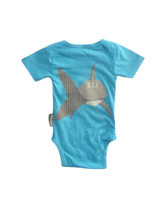 A Blue Short Sleeve Bodysuits from Coq en Pâte in size 3-6M for boy. (Back View)