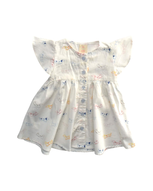 A White Short Sleeve Dresses from Elly in size 3-6M for girl. (Front View)