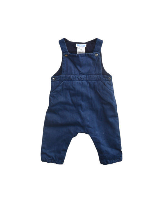 A Navy Long Overalls from Jacadi in size 6-12M for boy. (Front View)