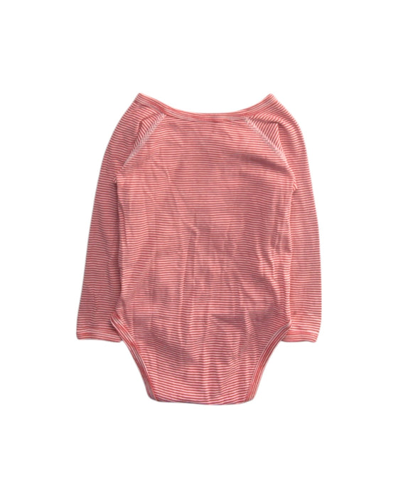 A Pink Long Sleeve Bodysuits from Petit Bateau in size 6-12M for girl. (Back View)