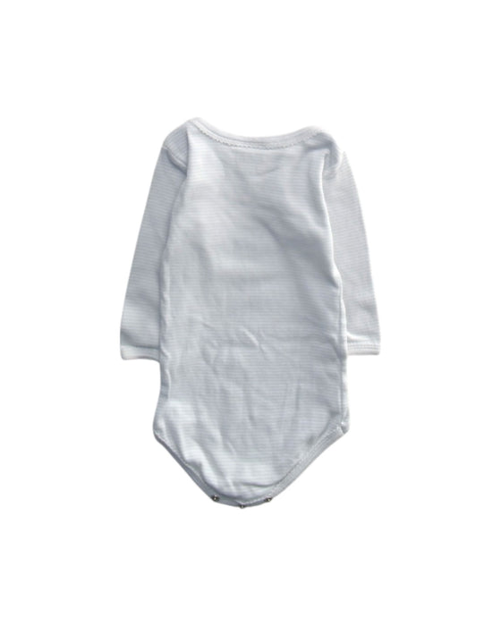 A White Long Sleeve Bodysuits from Petit Bateau in size 3-6M for girl. (Back View)
