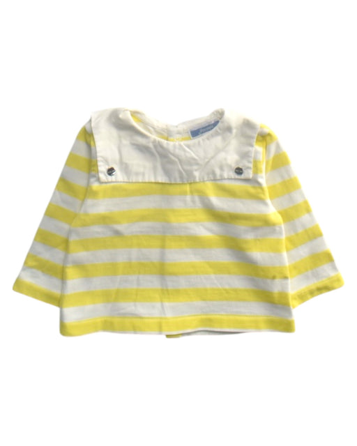 A Yellow Long Sleeve Tops from Jacadi in size 3-6M for girl. (Front View)