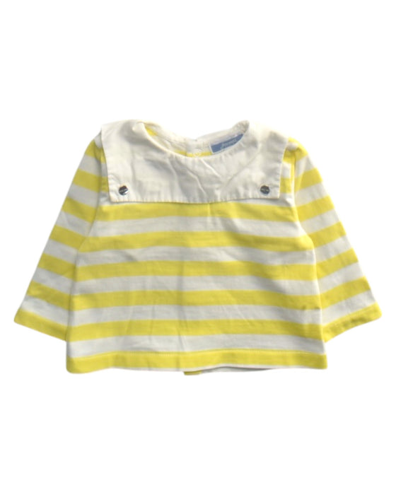A Yellow Long Sleeve Tops from Jacadi in size 3-6M for girl. (Front View)