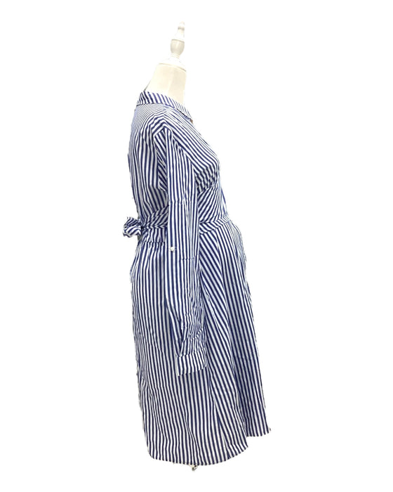 A Blue Long Sleeve Dresses from Seraphine in size Maternity-L for maternity. (Back View)