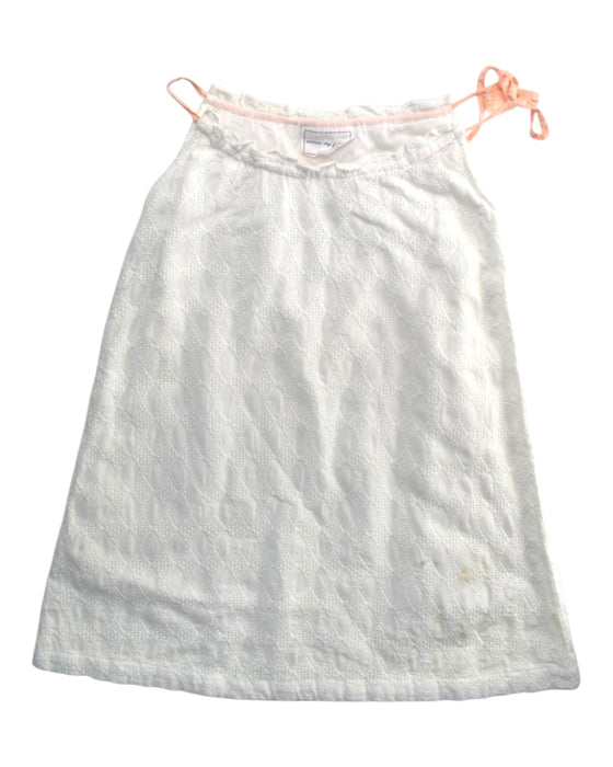 A White Sleeveless Dresses from Excuse My French in size 6T for girl. (Front View)