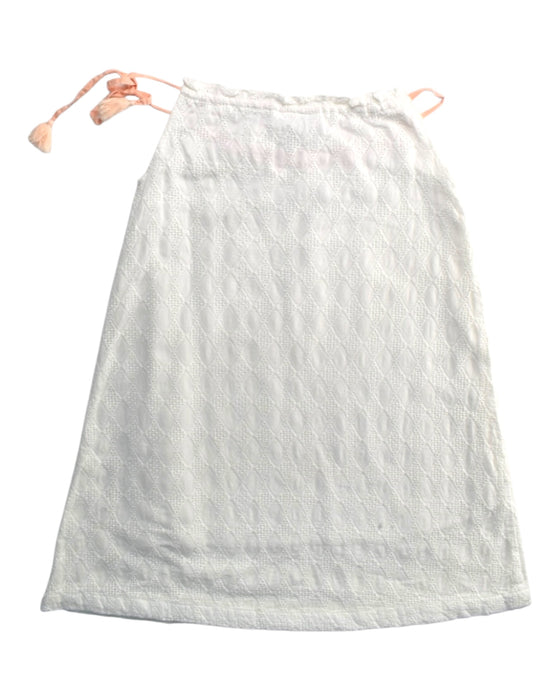 A White Sleeveless Dresses from Excuse My French in size 6T for girl. (Back View)