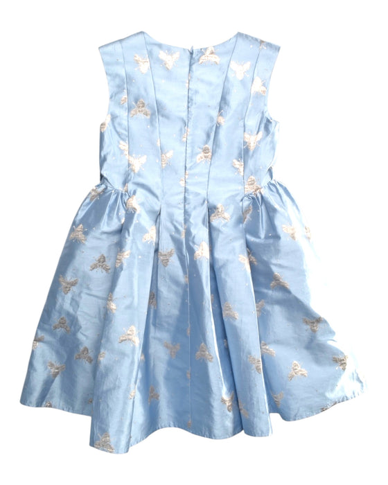 A Blue Sleeveless Dresses from Monsoon in size 7Y for girl. (Back View)