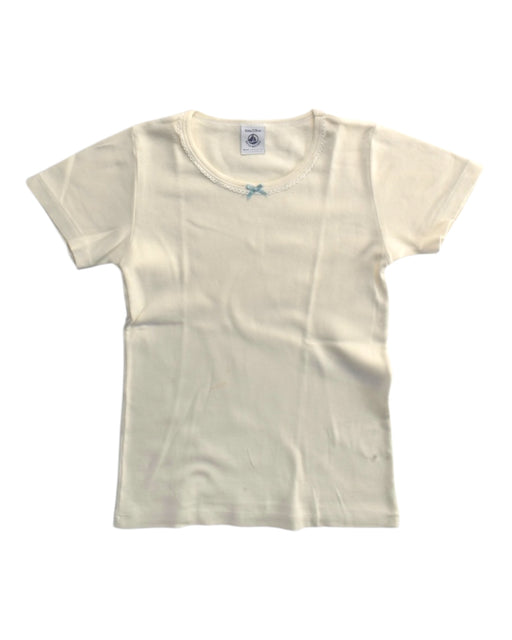 A Ivory Short Sleeve T Shirts from Petit Bateau in size 8Y for girl. (Front View)