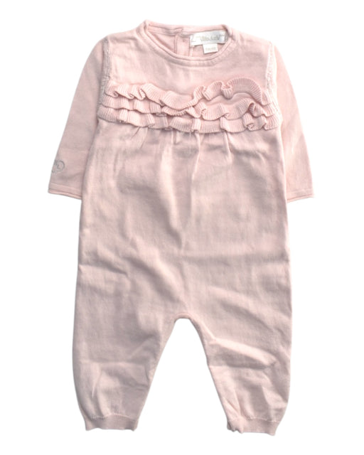 A Pink Long Sleeve Rompers from Chateau de Sable in size 3-6M for girl. (Front View)