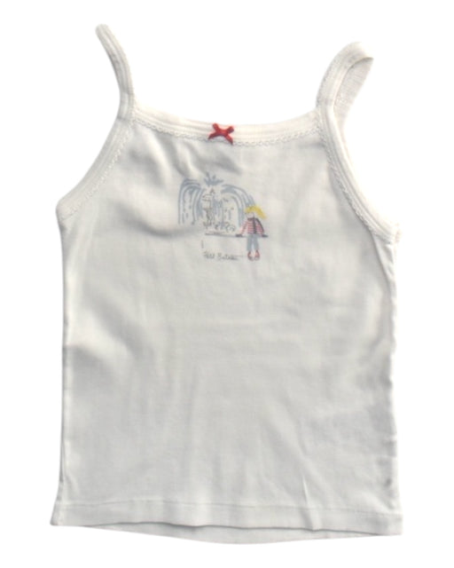 A White Sleeveless Tops from Petit Bateau in size 3T for girl. (Front View)