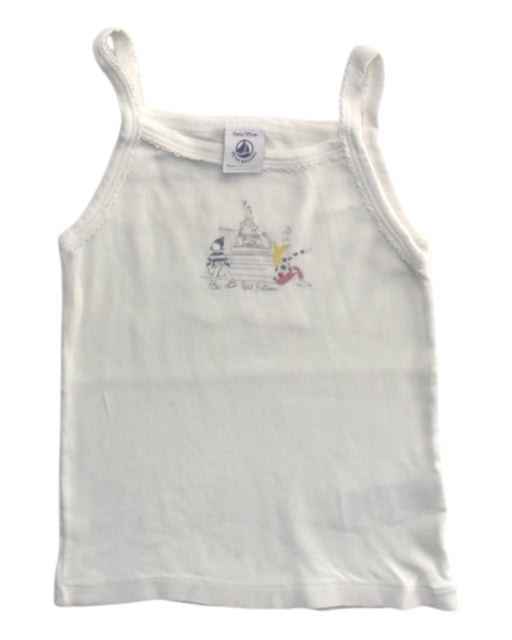A White Sleeveless Tops from Petit Bateau in size 3T for girl. (Front View)