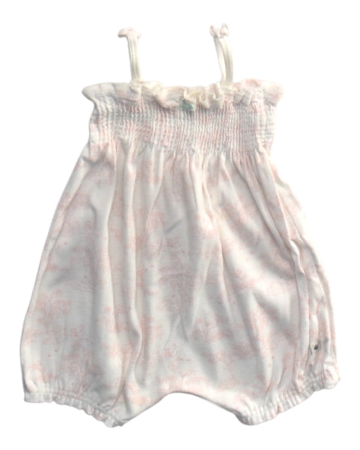 A White Sleeveless Rompers from Petit Bateau in size 3-6M for girl. (Front View)