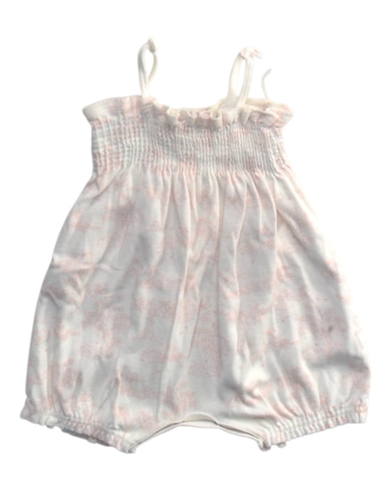 A White Sleeveless Rompers from Petit Bateau in size 3-6M for girl. (Back View)