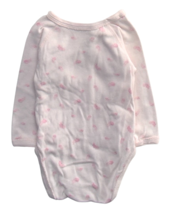 A Pink Long Sleeve Bodysuits from Petit Bateau in size 3-6M for girl. (Back View)
