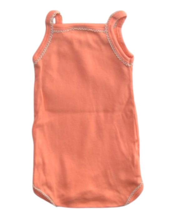 A Peach Sleeveless Bodysuits from Petit Bateau in size 0-3M for girl. (Back View)