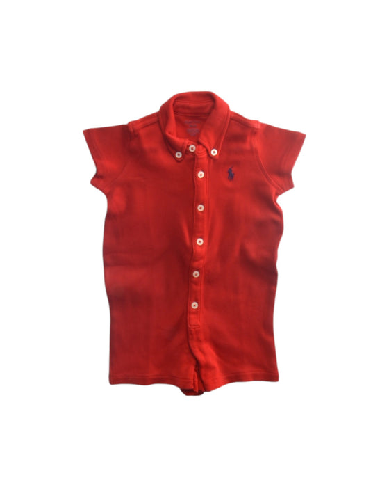 A Red Sleeveless Shirts from Ralph Lauren in size 0-3M for boy. (Front View)