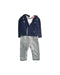 A Navy Pants Sets from Ferrari in size 3-6M for boy. (Front View)