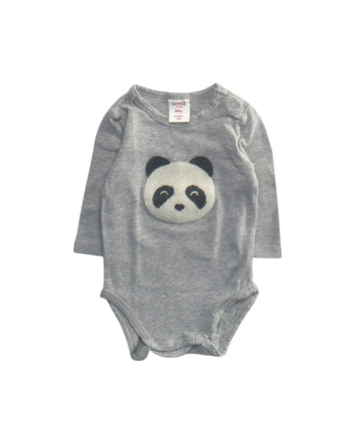 A Grey Long Sleeve Bodysuits from Seed in size Newborn for boy. (Front View)