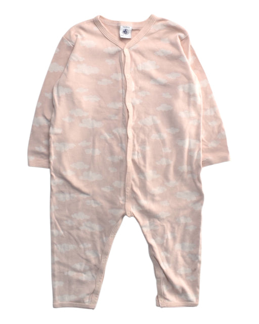 A Pink Onesies from Petit Bateau in size 2T for girl. (Front View)
