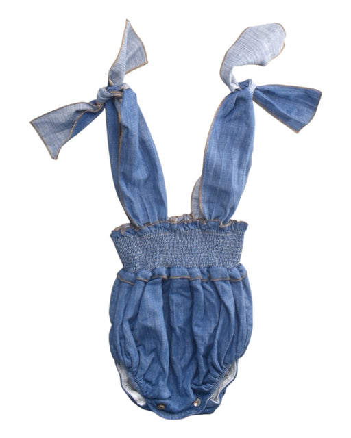 A Blue Sleeveless Rompers from Phi Clothing in size 2T for girl. (Front View)
