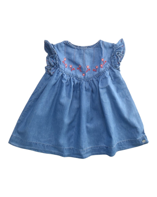 A Blue Sleeveless Dresses from Tartine et Chocolat in size 12-18M for girl. (Front View)