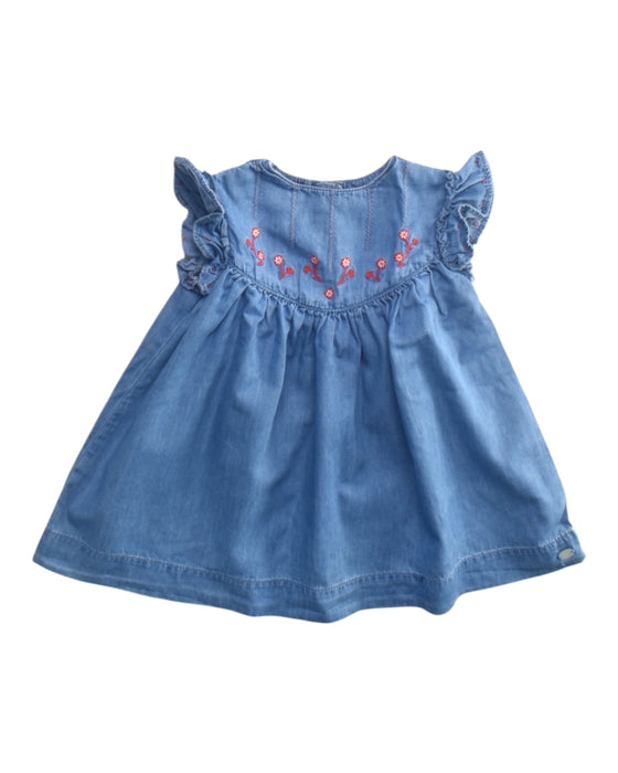 A Blue Sleeveless Dresses from Tartine et Chocolat in size 12-18M for girl. (Front View)