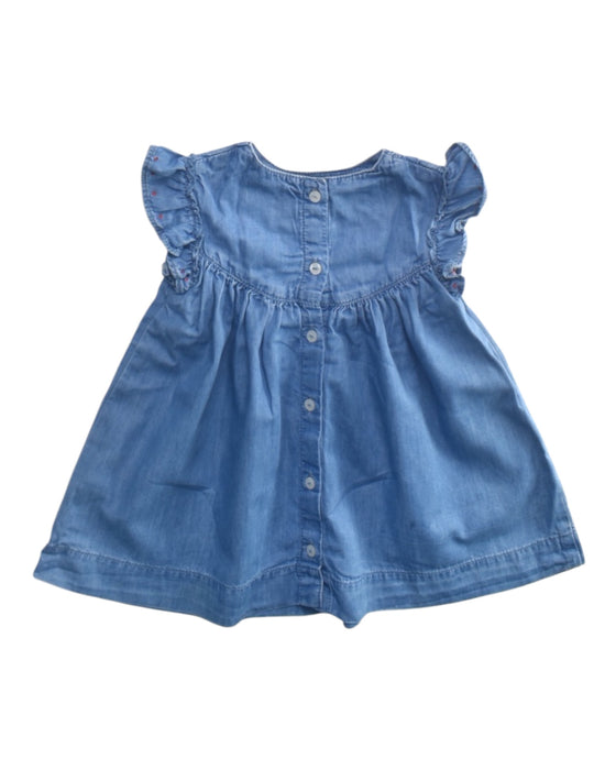 A Blue Sleeveless Dresses from Tartine et Chocolat in size 12-18M for girl. (Back View)