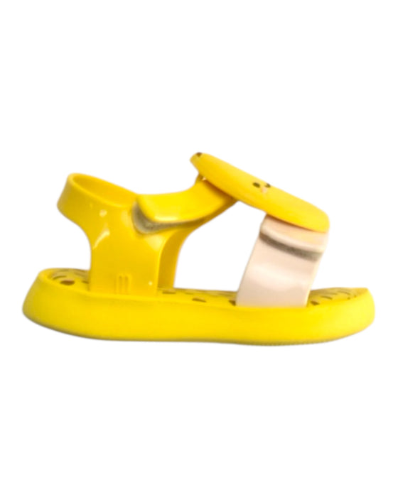 A Yellow Sandals from Mini Melissa in size 12-18M for girl. (Front View)