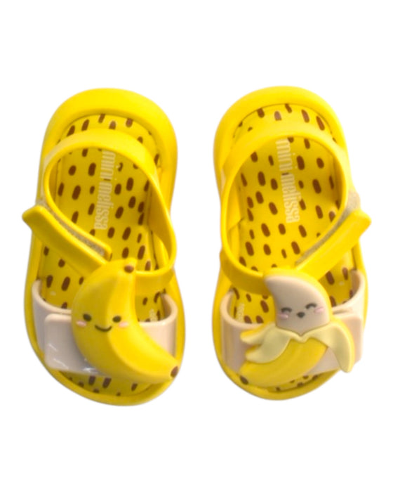A Yellow Sandals from Mini Melissa in size 12-18M for girl. (Back View)