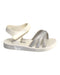 A Silver Sandals from Mini Melissa in size 12-18M for girl. (Front View)
